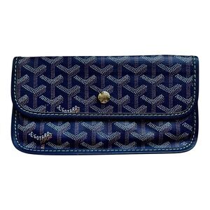 GOYARD Paris Navy Goyardine Flap Pouch (for Tote) Made in France - No Strap